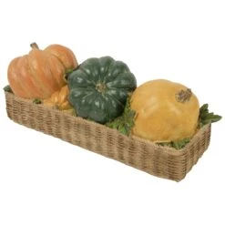 Northlight Faux Rattan Basket With Pumpkins Thanksgiving Decoration - 15" Orange 14 Northlight Faux Rattan Basket With Pumpkins Thanksgiving Decoration - 15" Orange -Northlight 413640159771616