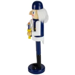Northlight 14" Blue And White Wooden Hanukkah Nutcracker With Dreidel And Menorah -Northlight 413641432742880