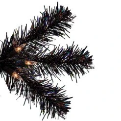 Northlight Pre-Lit Slim Artificial Tinsel Halloween Tree - 4' - Black - Clear Lights -Northlight 414565447959216