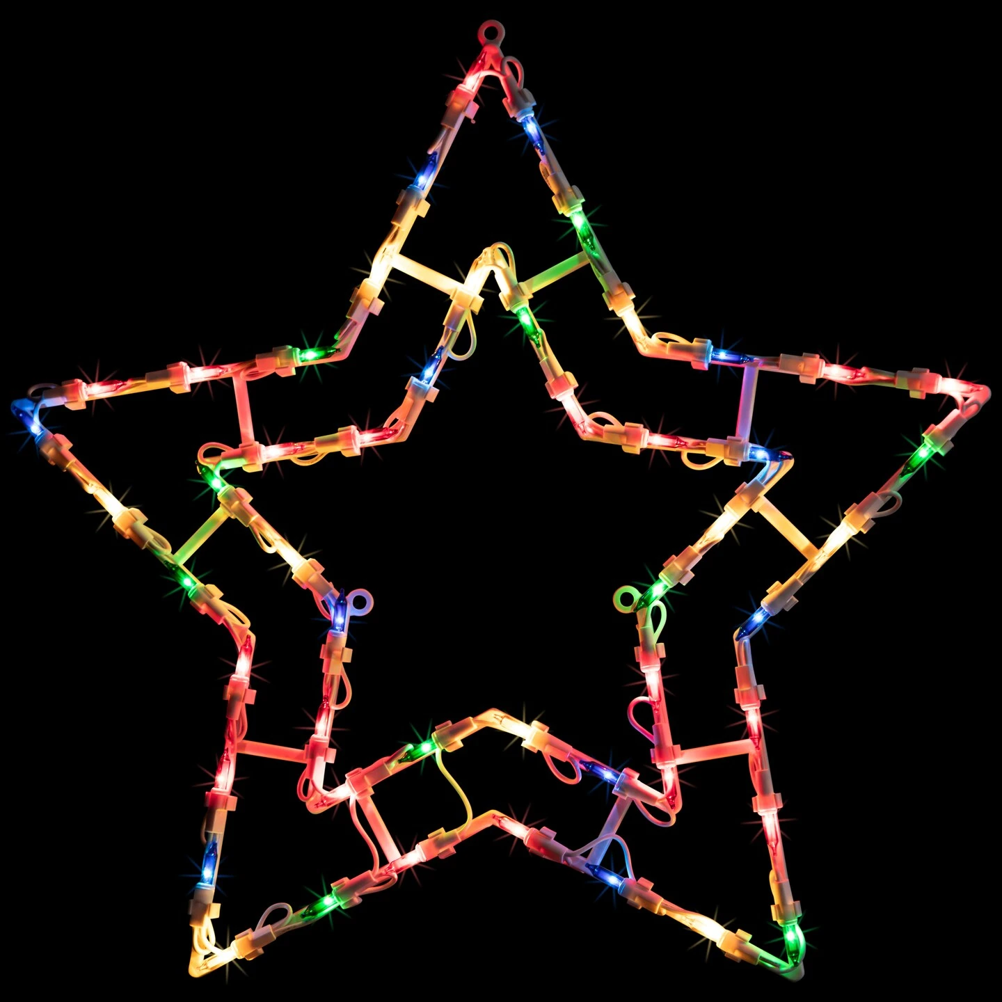 Northlight Lighted Star Christmas Window Silhouette Decoration - 16" - Multicolor Lights White 4 Northlight Lighted Star Christmas Window Silhouette Decoration - 16" - Multicolor Lights White - Image 2
