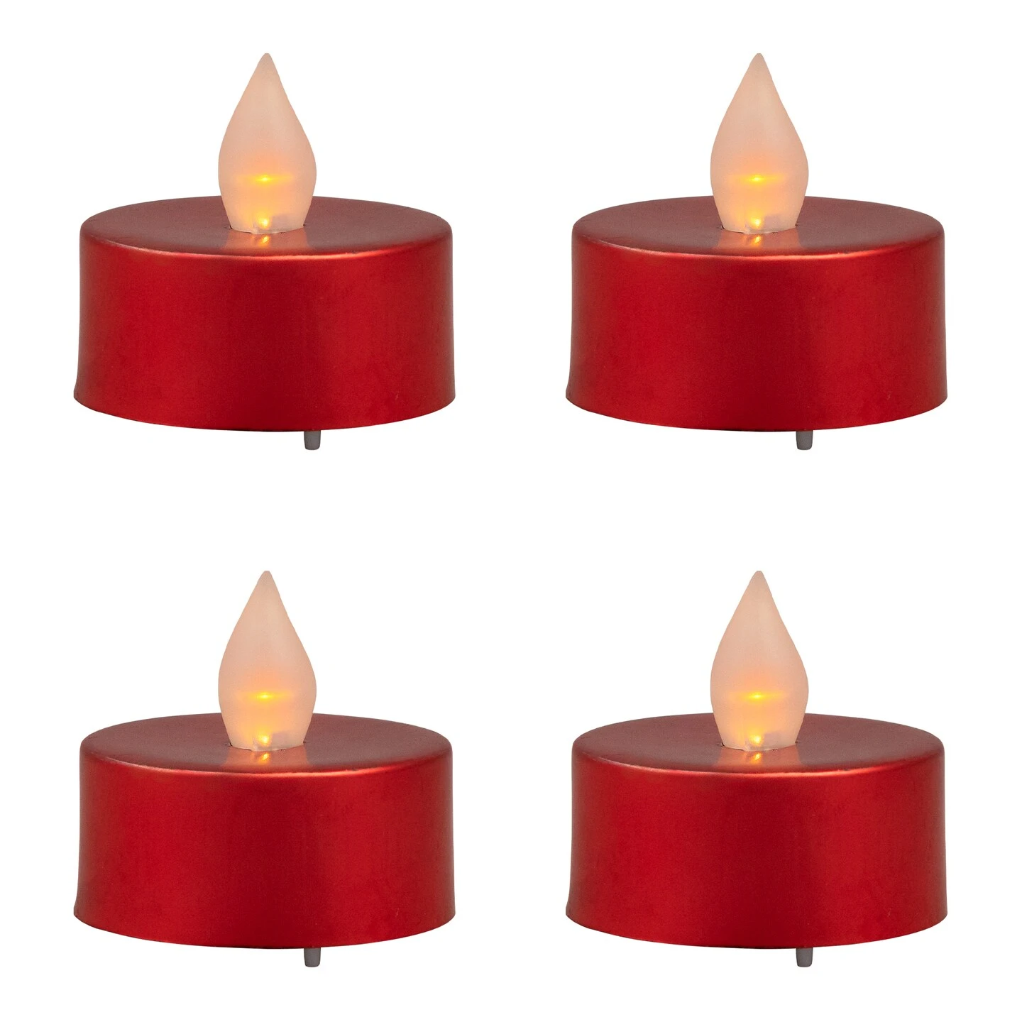 Northlight LED Flameless Flickering Tea Light Candles - Metallic Red- Set Of 4 5 Northlight LED Flameless Flickering Tea Light Candles - Metallic Red- Set Of 4 - Image 3