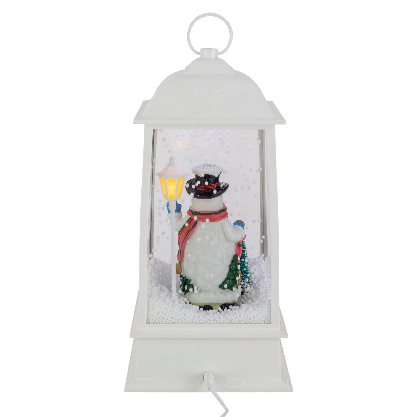 Northlight LED Lighted Musical Snowing Snowman Christmas Lantern - 13.5" White 6 Northlight LED Lighted Musical Snowing Snowman Christmas Lantern - 13.5" White - Image 4