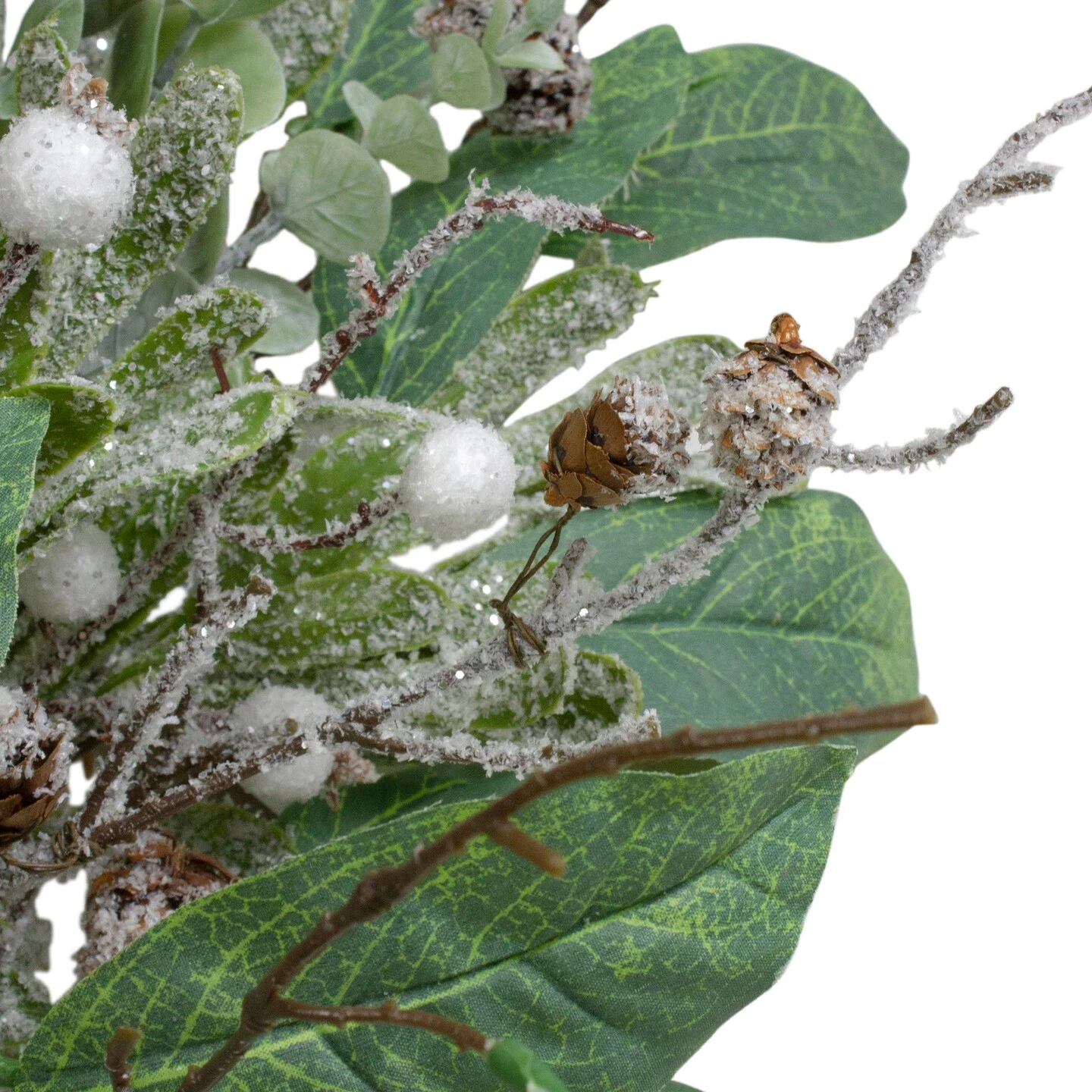 Northlight 25" Artificial Mixed Foliage And Berries Christmas Wreath Unlit Green 6 Northlight 25" Artificial Mixed Foliage And Berries Christmas Wreath Unlit Green - Image 4