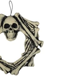 Northlight Skull Head And Bones Halloween Wreath - 18" - Unlit Black 14 Northlight Skull Head And Bones Halloween Wreath - 18" - Unlit Black -Northlight 424869565121760