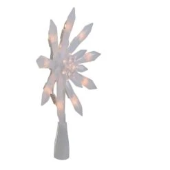 Northlight 9-Inch Lighted White Snowflake Christmas Tree Topper - Clear Lights -Northlight 424870126961888