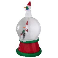 Northlight Lighted Inflatable Santa And Friends Snow Globe Outdoor Christmas Decoration - 6.75' Red -Northlight 424870529811680