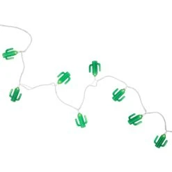 Northlight Green Cactus Patio Light Set - 6' White Wire - 10ct 15 Northlight Green Cactus Patio Light Set - 6' White Wire - 10ct -Northlight 424870668223712