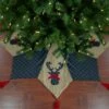 Northlight 48" Blue And Brown Burlap And Plaid Reindeer Christmas Tree Skirt With Tassels 1 Northlight 48" Blue And Brown Burlap And Plaid Reindeer Christmas Tree Skirt With Tassels -Northlight 426858070413984