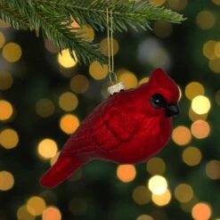 Northlight Glittered Cardinal Hanging Glass Christmas Ornament - 5.5" - Dark Red -Northlight 43600905930208