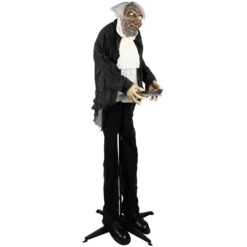 Northlight LED Lighted Animated Butler With Sound Halloween Decoration - 5.5' - Clear Lights Gray -Northlight 43601898355680