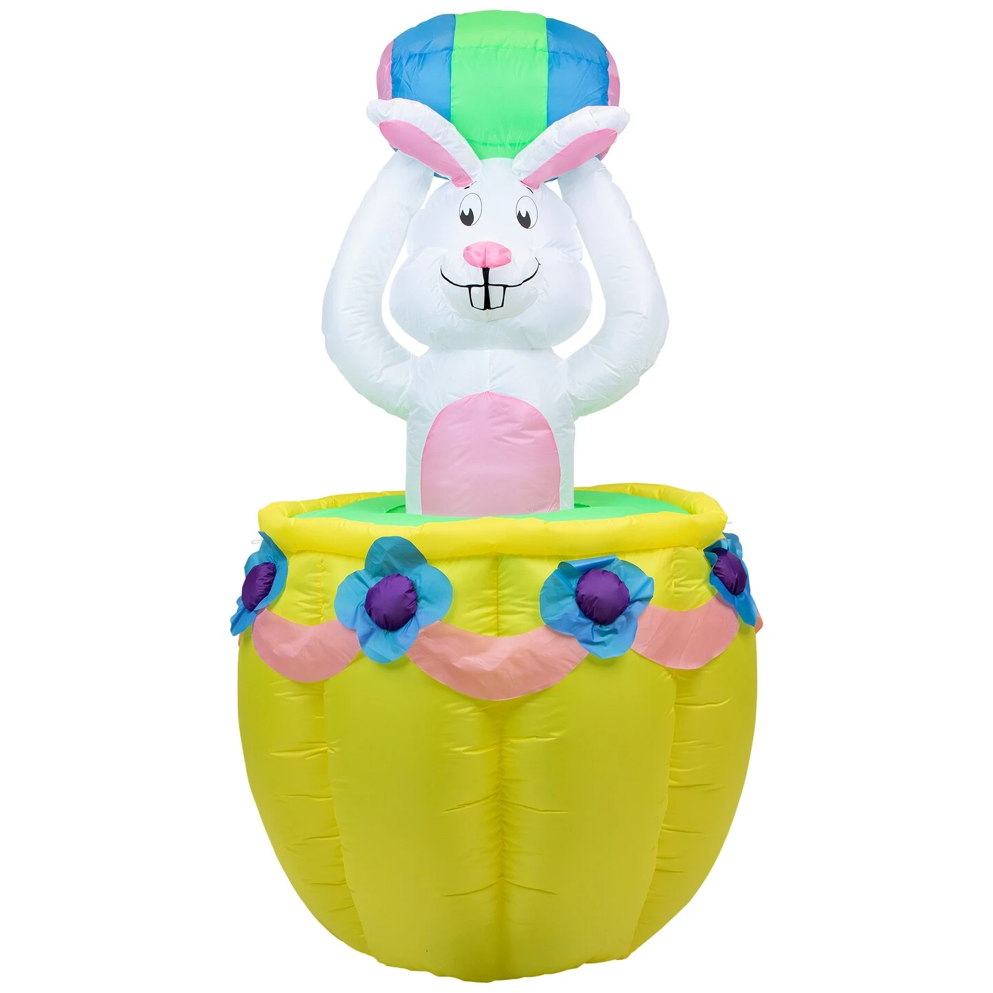 Northlight Lighted And Animated Inflatable Easter Bunny Basket Outdoor Decoration - 5.5' - Green 5 Northlight Lighted And Animated Inflatable Easter Bunny Basket Outdoor Decoration - 5.5' - Green - Image 3