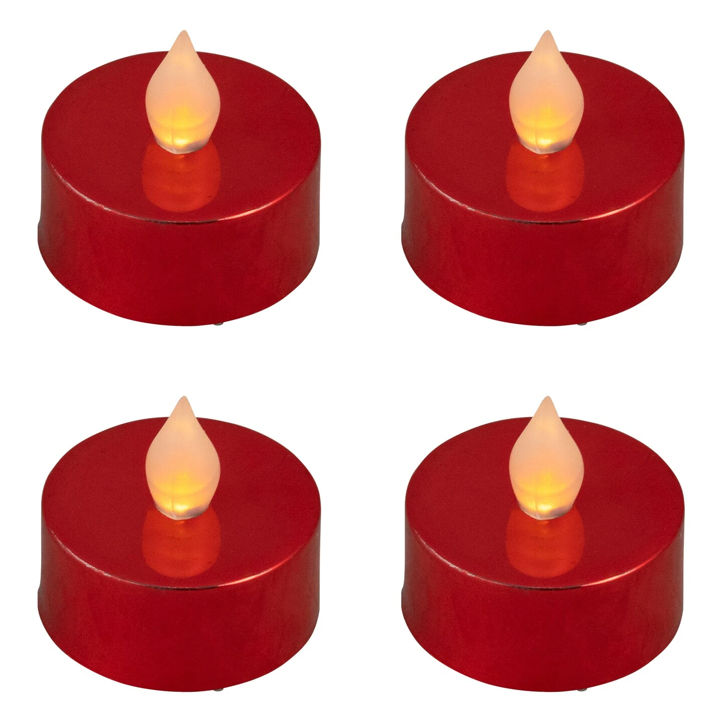 Northlight LED Flameless Flickering Tea Light Candles - Metallic Red- Set Of 4 7 Northlight LED Flameless Flickering Tea Light Candles - Metallic Red- Set Of 4 - Image 5