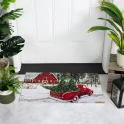 Northlight Vintage Pickup Truck Christmas Outdoor Doormat - 17.75" X 29.5" Multi 17 Northlight Vintage Pickup Truck Christmas Outdoor Doormat - 17.75" X 29.5" Multi -Northlight 452385704202672 2