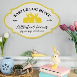 Northlight Easter Egg Hunt Vintage-Style Metal Wall Sign - 17.75" White 12 Northlight Easter Egg Hunt Vintage-Style Metal Wall Sign - 17.75" White -Northlight 4611694143458698256