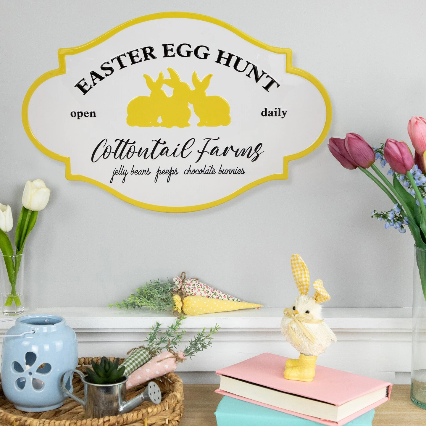 Northlight Easter Egg Hunt Vintage-Style Metal Wall Sign - 17.75" White 5 Northlight Easter Egg Hunt Vintage-Style Metal Wall Sign - 17.75" White - Image 3