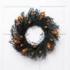 Northlight Glittered Skulls And Spiders Halloween Twig Wreath - 22" - Unlit Black -Northlight 4611699899225780656