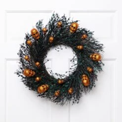 Northlight Glittered Skulls And Spiders Halloween Twig Wreath - 22" - Unlit Black 17 Northlight Glittered Skulls And Spiders Halloween Twig Wreath - 22" - Unlit Black -Northlight 4611699899225780656 2