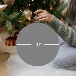 Northlight Shiny Commercial Shatterproof Christmas Ball Ornament 10" (250mm) - Winter White 12 Northlight Shiny Commercial Shatterproof Christmas Ball Ornament 10" (250mm) - Winter White -Northlight 4611701625569764048