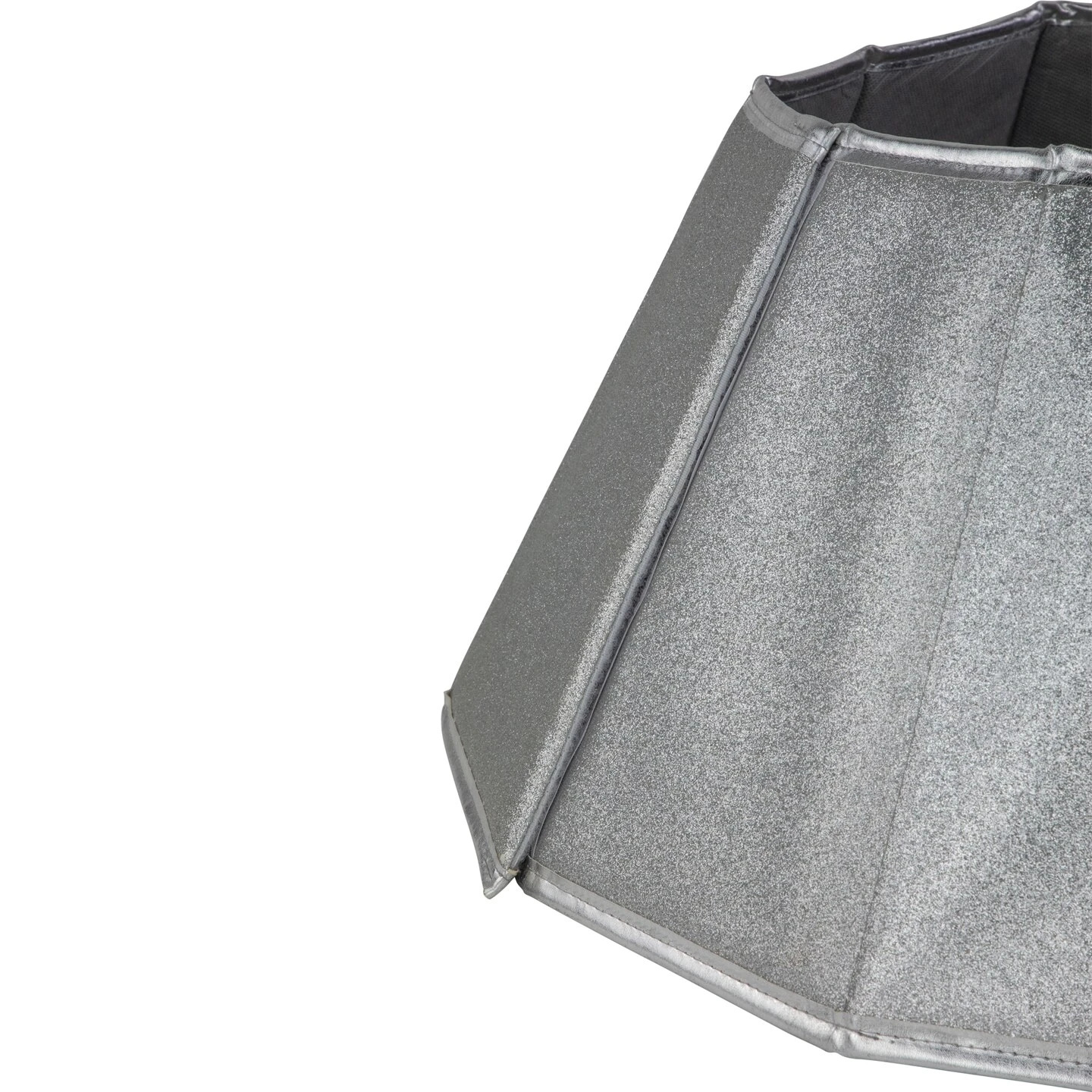 Northlight 27" Shiny Silver Fabric Hexagonal Christmas Tree Collar 6 Northlight 27" Shiny Silver Fabric Hexagonal Christmas Tree Collar - Image 4