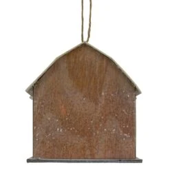 Northlight Battery Operated Lighted Rustic House With Trees Christmas Ornament - 4" - Brown Beige -Northlight 4611702961316529888