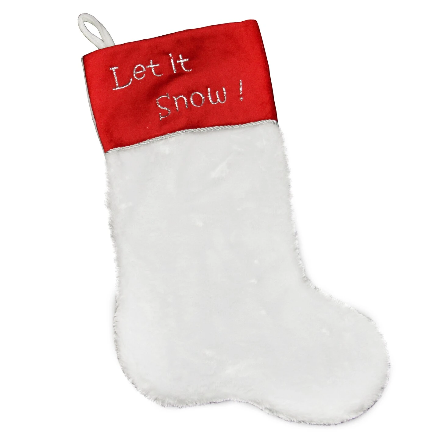 Northlight 20" White And Red Shadow Velveteen Cuff Christmas Stocking 5 Northlight 20" White And Red Shadow Velveteen Cuff Christmas Stocking - Image 3