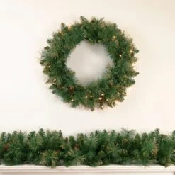 Northlight 9' X 10" Yorkshire Pine Artificial Christmas Garland - Unlit Green 11 Northlight 9' X 10" Yorkshire Pine Artificial Christmas Garland - Unlit Green -Northlight 4611714696434541216