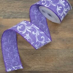 Northlight Purple Floral Wired Craft Ribbon 2.5" X 10 Yards 9 Northlight Purple Floral Wired Craft Ribbon 2.5" X 10 Yards -Northlight 4611714696575050400