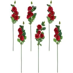 Northlight Real Touchâ„¢ Red Artificial Rose Floral Sprays, Set Of 6 -35"