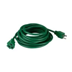 Northlight Three-Prong Outdoor Extension Power Cord With Single Outlet End Connector - 20' - Green Multicolor