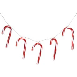 Northlight Candy Cane Christmas Light Set - 4.5' Clear Wire - 10ct Red -Northlight 4611714697153864352
