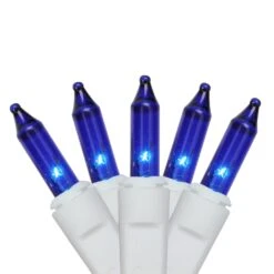 Northlight Mini Icicle Christmas Lights - Blue - 2.5' White Wire - 50ct -Northlight 4611714697211011744