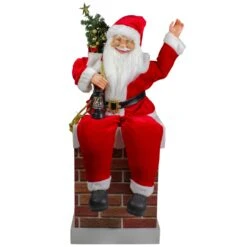 Northlight 32" Musical And Animated Santa On A Chimney Christmas Decoration Red 12 Northlight 32" Musical And Animated Santa On A Chimney Christmas Decoration Red -Northlight 4611714697363460768