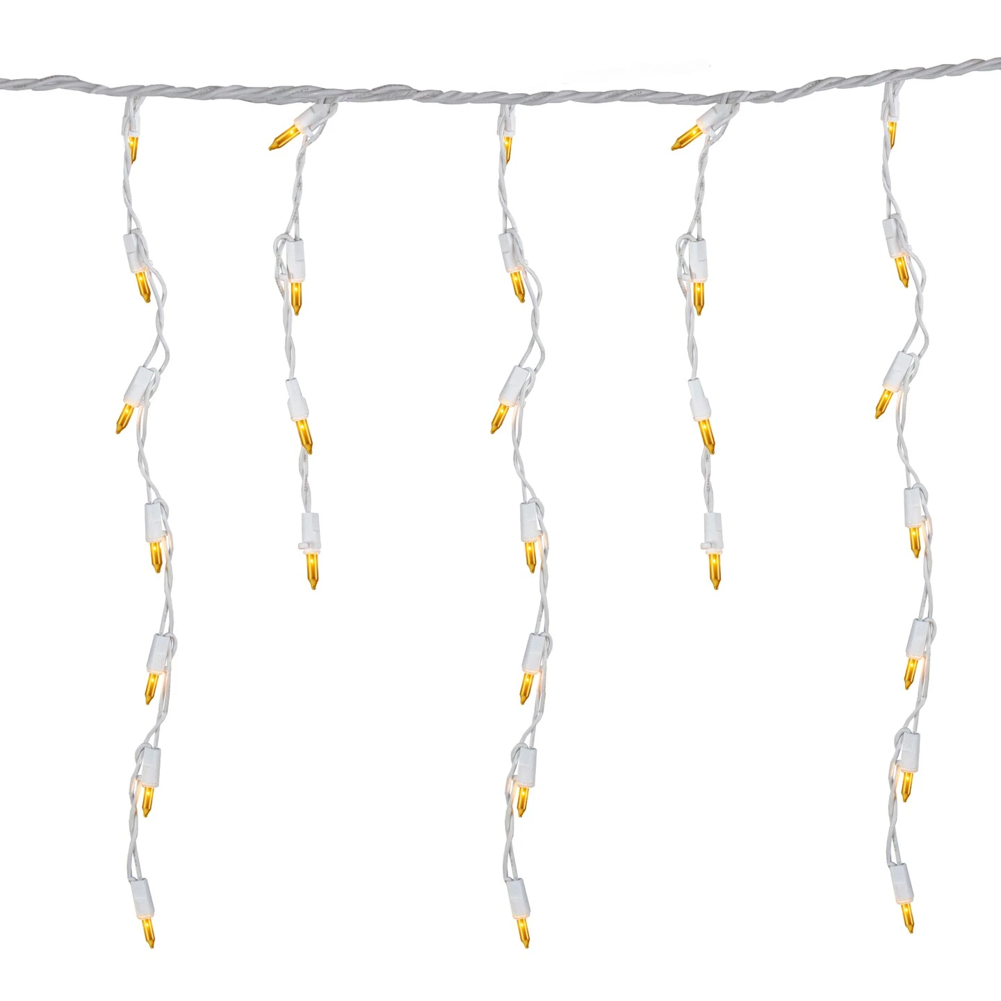 Northlight Mini Incandescent Icicle Christmas Lights - Opaque Gold - 3.5' White Wire - 100ct 5 Northlight Mini Incandescent Icicle Christmas Lights - Opaque Gold - 3.5' White Wire - 100ct - Image 3