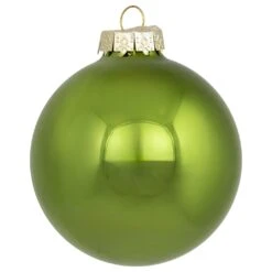 Northlight 2-Finish Glass Christmas Ball Ornaments - 3.25" (80mm) - Kiwi Green - 6ct 15 Northlight 2-Finish Glass Christmas Ball Ornaments - 3.25" (80mm) - Kiwi Green - 6ct -Northlight 4611729619628675040