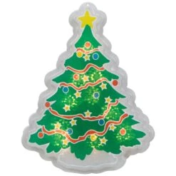 Northlight Lighted Holographic Christmas Tree Window Silhouette - 12.5" - Clear Lights Green 12 Northlight Lighted Holographic Christmas Tree Window Silhouette - 12.5" - Clear Lights Green -Northlight 4611730434965236688