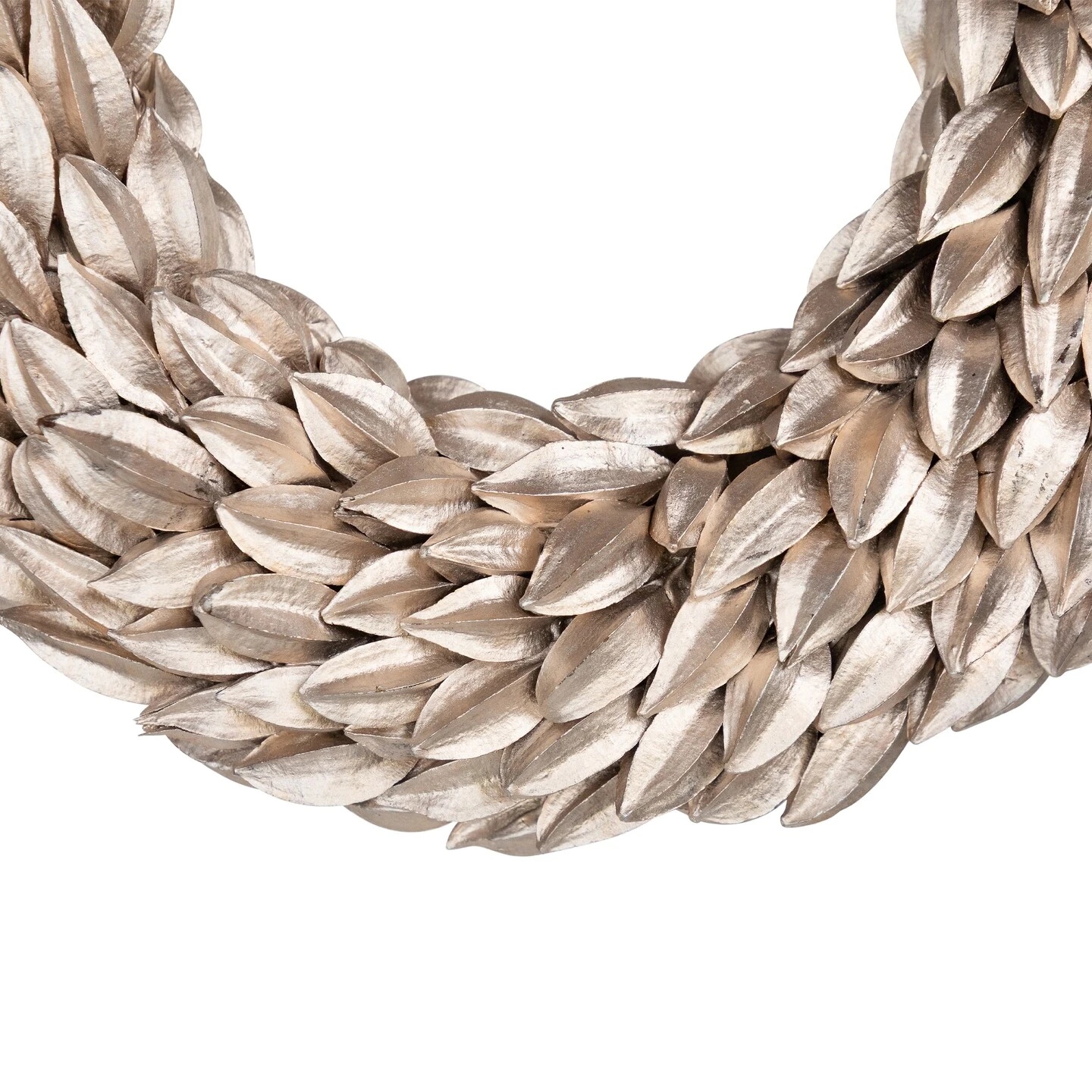 Northlight Champagne Gold Budding Leaves Glitter Christmas Wreath - 12" - Unlit 8 Northlight Champagne Gold Budding Leaves Glitter Christmas Wreath - 12" - Unlit - Image 6