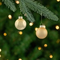 Northlight 10ct Shiny And Matte Champagne Gold Glass Ball Christmas Ornaments 1.75" (45mm) -Northlight 4611739825206578896 2