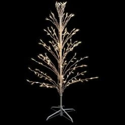 Northlight Pre-Lit Cascade Twig Tree Outdoor Christmas Decoration - 4' - Clear Lights White