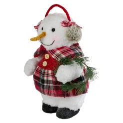 Northlight Plush Girl Snowman With Ear Muffs And Wreath Christmas Figure - 12" White 11 Northlight Plush Girl Snowman With Ear Muffs And Wreath Christmas Figure - 12" White -Northlight 4611742231009576160