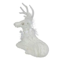 Northlight Cable Knit Sweater Sitting Reindeer Christmas Figure - 9.75" White 14 Northlight Cable Knit Sweater Sitting Reindeer Christmas Figure - 9.75" White -Northlight 4611742231135601888