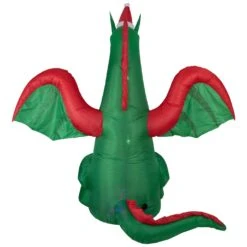 Northlight 6' Inflatable LED Lighted Dragon With Gift Outdoor Christmas Decoration Green -Northlight 4611742231647306976
