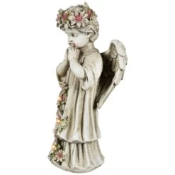 Northlight LED Lighted Praying Cherub With Flowers Statue - 16" Ivory 13 Northlight LED Lighted Praying Cherub With Flowers Statue - 16" Ivory -Northlight 4611744622830278576