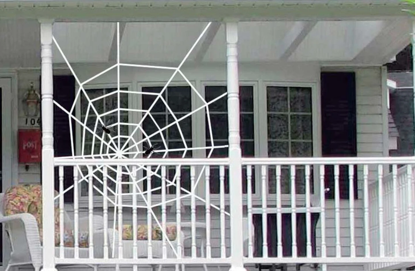 Northlight Spooky Spider Web Hanging Halloween Decoration - 80" - White 3 Northlight Spooky Spider Web Hanging Halloween Decoration - 80" - White