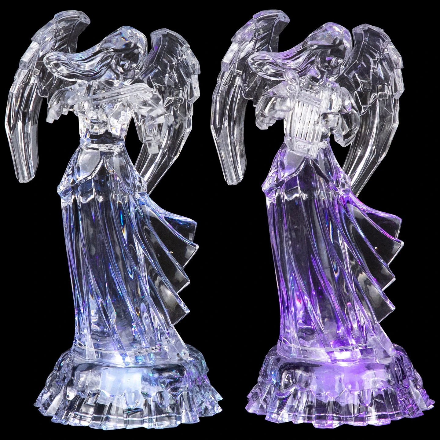 Northlight LED Lighted Color Changing Angel Acrylic Christmas Decorations - 9" - Set Of 2 Clear 8 Northlight LED Lighted Color Changing Angel Acrylic Christmas Decorations - 9" - Set Of 2 Clear - Image 6