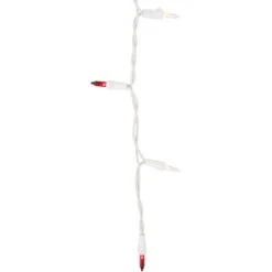Northlight Mini Icicle Incandescent Christmas Lights - Red And Clear - 5.75' White Wire - 100ct -Northlight 4611747775521602528