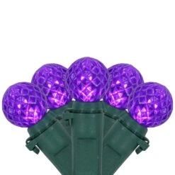 Northlight LED G12 Berry Faceted Christmas Lights - Purple - 15.9' Green Wire - 50ct -Northlight 4611757466752005328