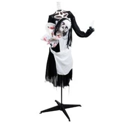 Northlight LED Lighted And Animated Skeleton Maid Head-in-Hand Halloween Figure - 57" Black 14 Northlight LED Lighted And Animated Skeleton Maid Head-in-Hand Halloween Figure - 57" Black -Northlight 4611767506031274928