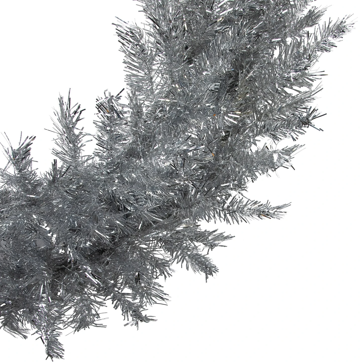 Northlight 36" Silver Tinsel Artificial Christmas Wreath, Unlit 6 Northlight 36" Silver Tinsel Artificial Christmas Wreath, Unlit - Image 4