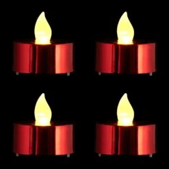 Northlight LED Flameless Flickering Tea Light Candles - Metallic Red- Set Of 4 13 Northlight LED Flameless Flickering Tea Light Candles - Metallic Red- Set Of 4 -Northlight 4611782708848222160