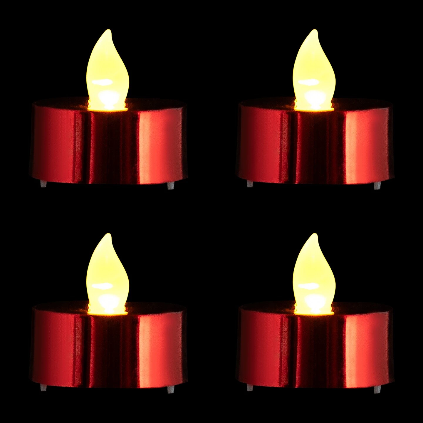 Northlight LED Flameless Flickering Tea Light Candles - Metallic Red- Set Of 4 6 Northlight LED Flameless Flickering Tea Light Candles - Metallic Red- Set Of 4 - Image 4